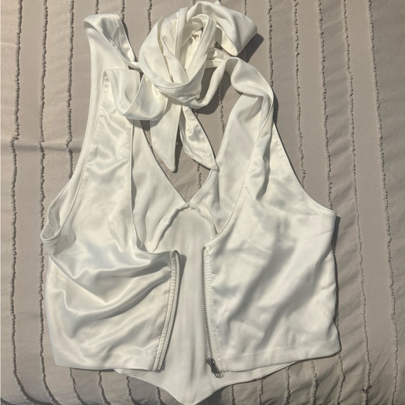 White Halter Top - Picture 2 of 3